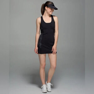 Lululemon Ace Dress Black Scratch Match Black Multi Casual Women’s Activewear